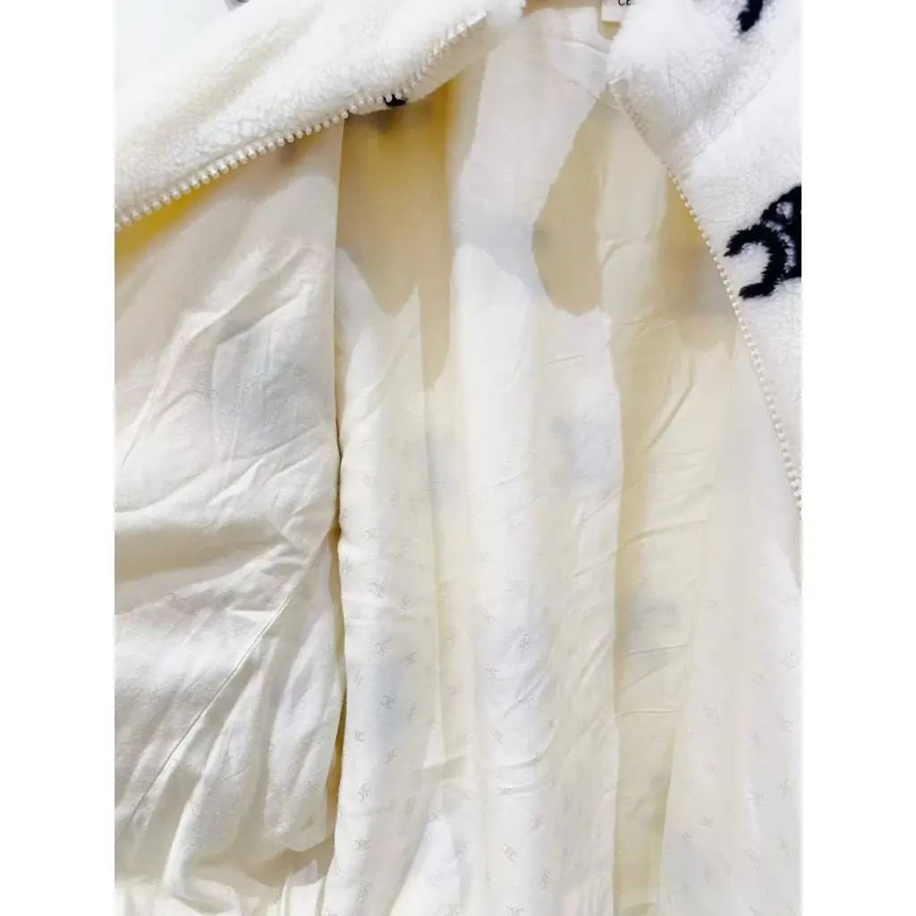Celine Wool Leather Jacket MultiColor Wool Very good - Model View
