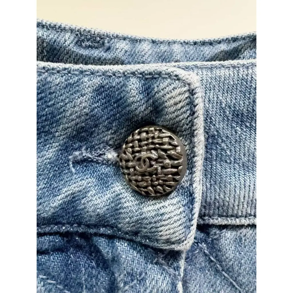 Chanel Blue Cotton Jeans Blue Cotton Very good - Back View