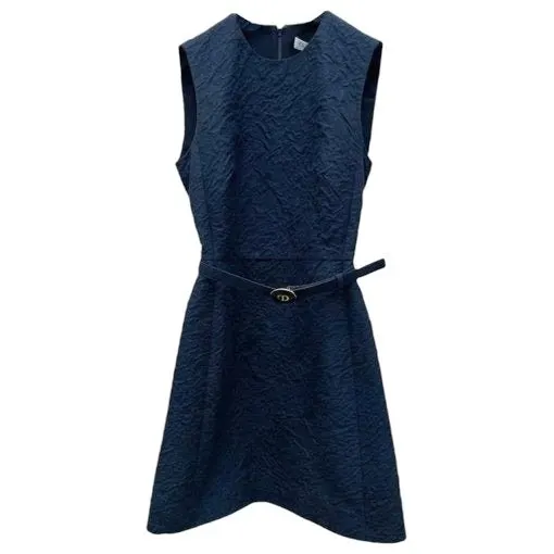 Dior Navy Cotton Dress Navy Cotton Very good - Front View