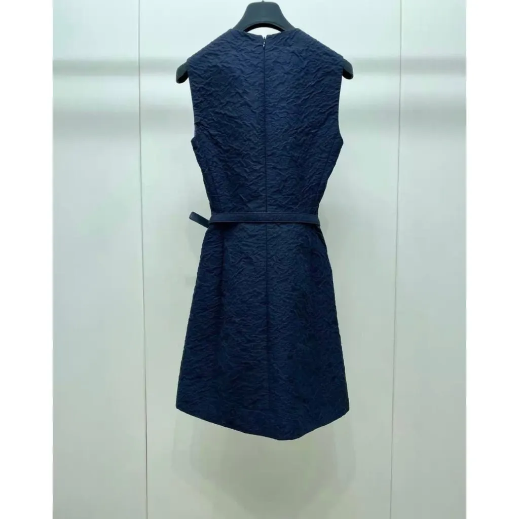Dior Navy Cotton Dress Navy Cotton Very good - Back View