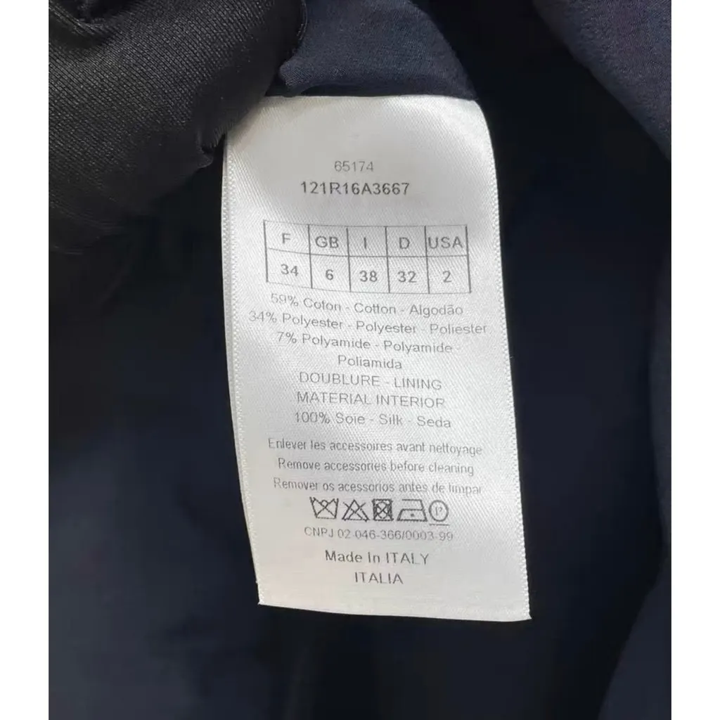 Dior Navy Cotton Dress Navy Cotton Very good - Model View