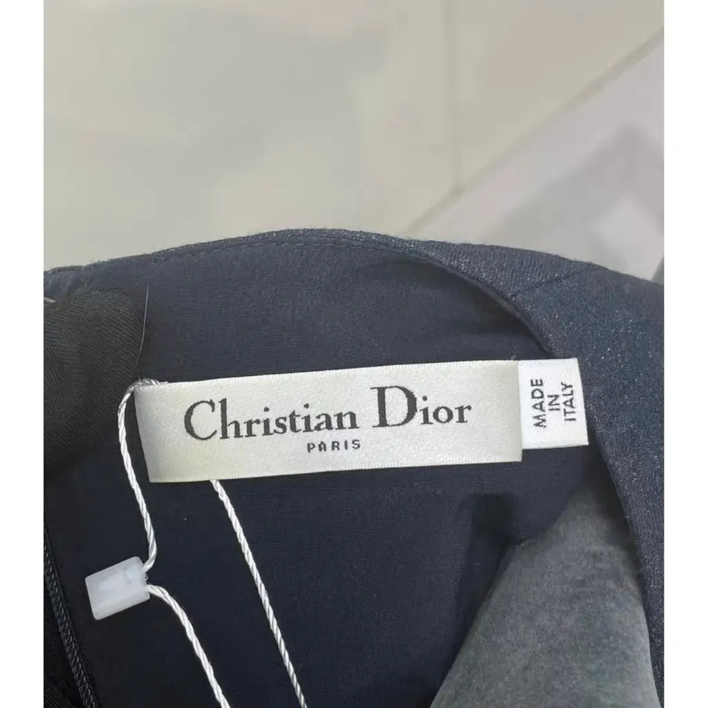Dior Navy Cotton Dress Navy Cotton Very good - Box View