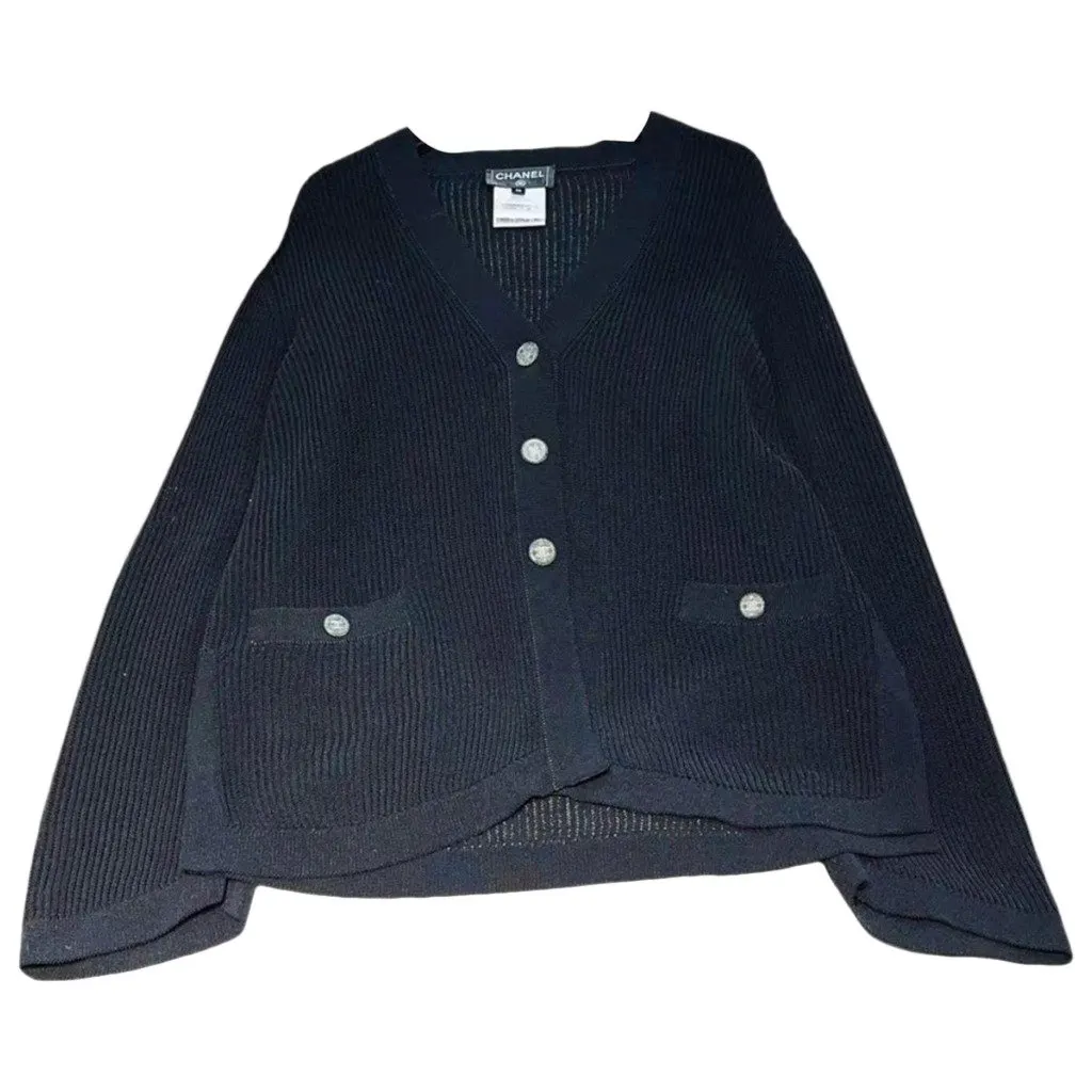 Chanel Black Cotton Knitwear Black Cotton Very good - Front View