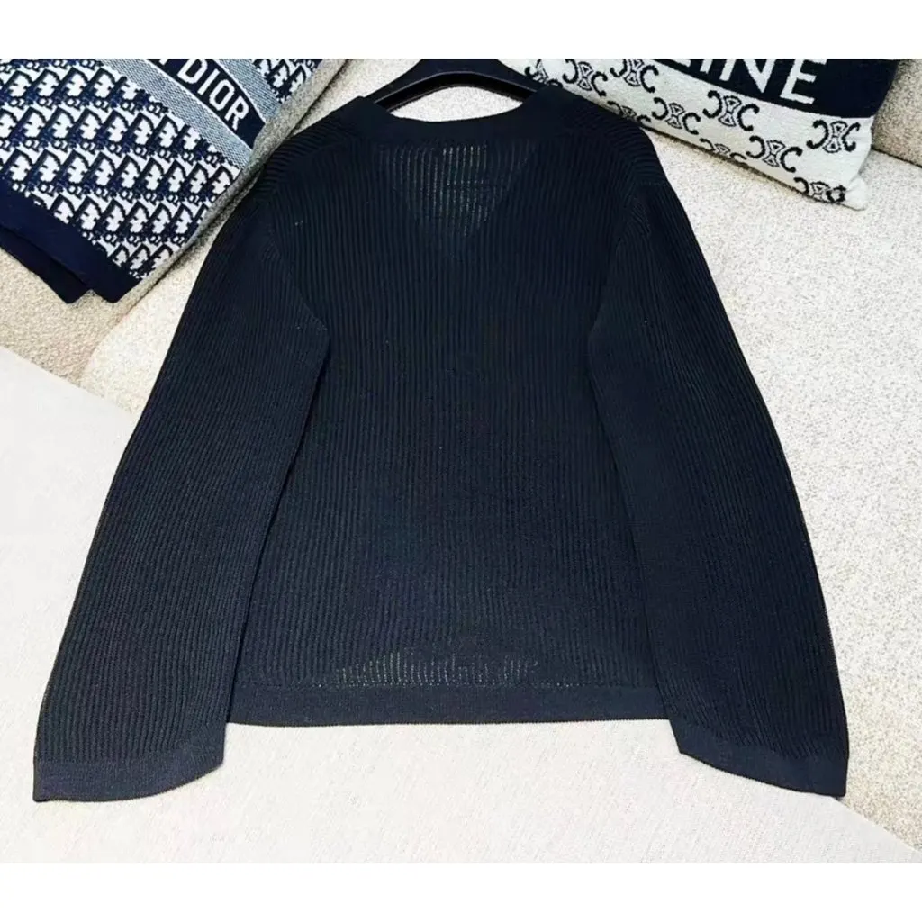 Chanel Black Cotton Knitwear Black Cotton Very good - Back View