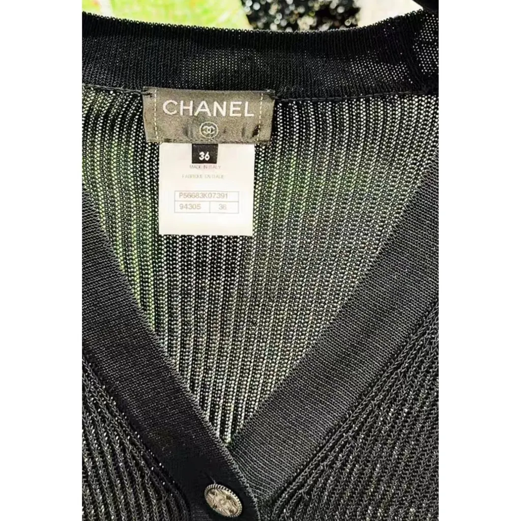 Chanel Black Cotton Knitwear Black Cotton Very good - Inside View