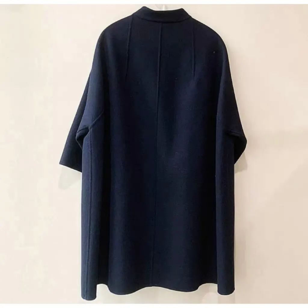 Dior Navy Wool Coat Navy Wool Very good - Back View