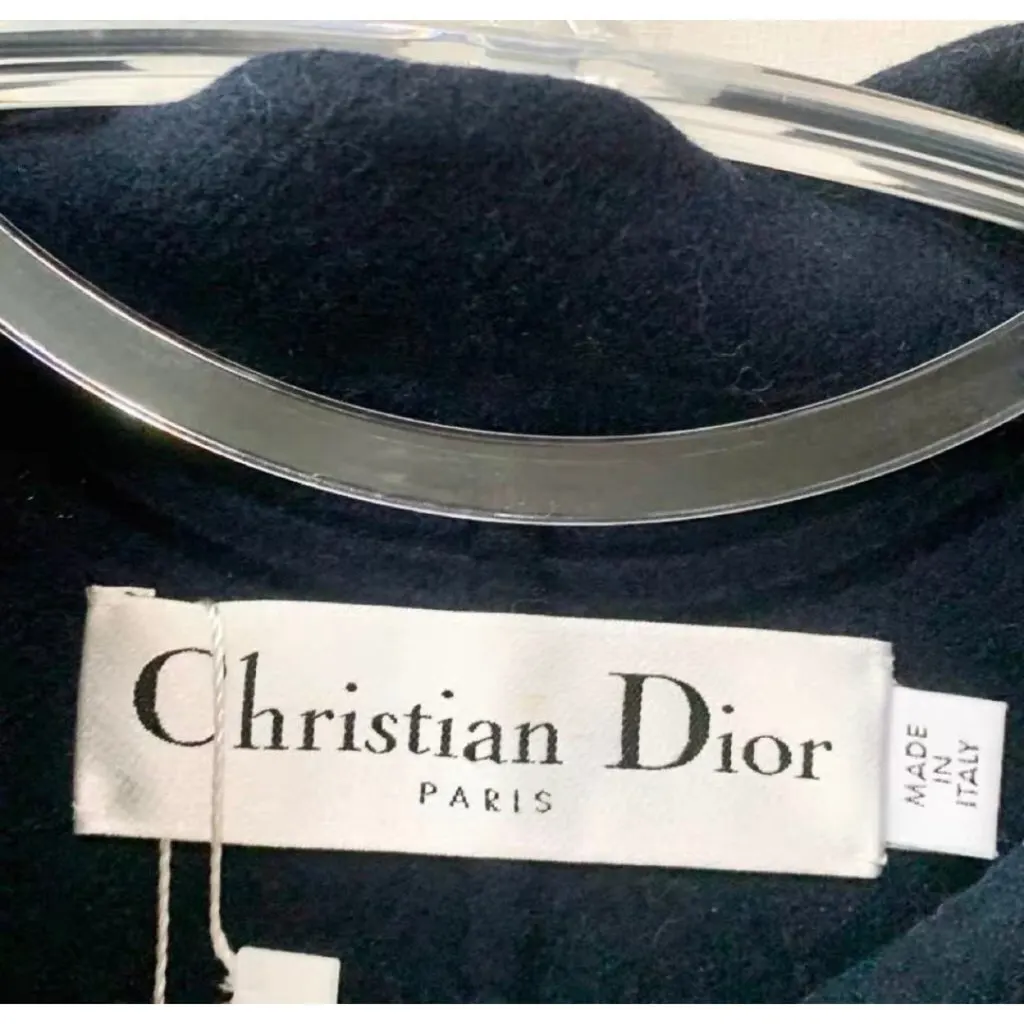 Dior Navy Wool Coat Navy Wool Very good - Box View