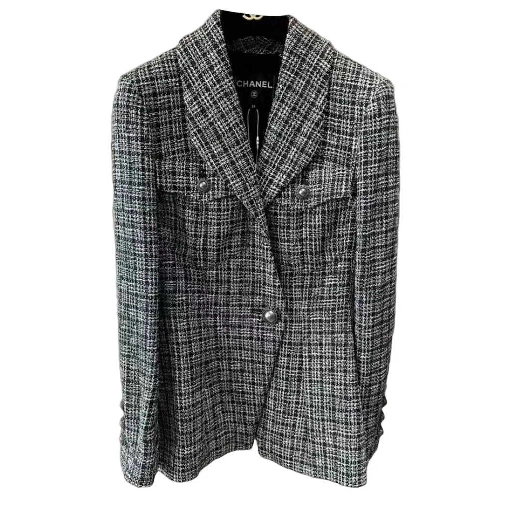 Chanel La Petite Veste Noire Tweed Jacket MultiColor Tweed Very good - Front View