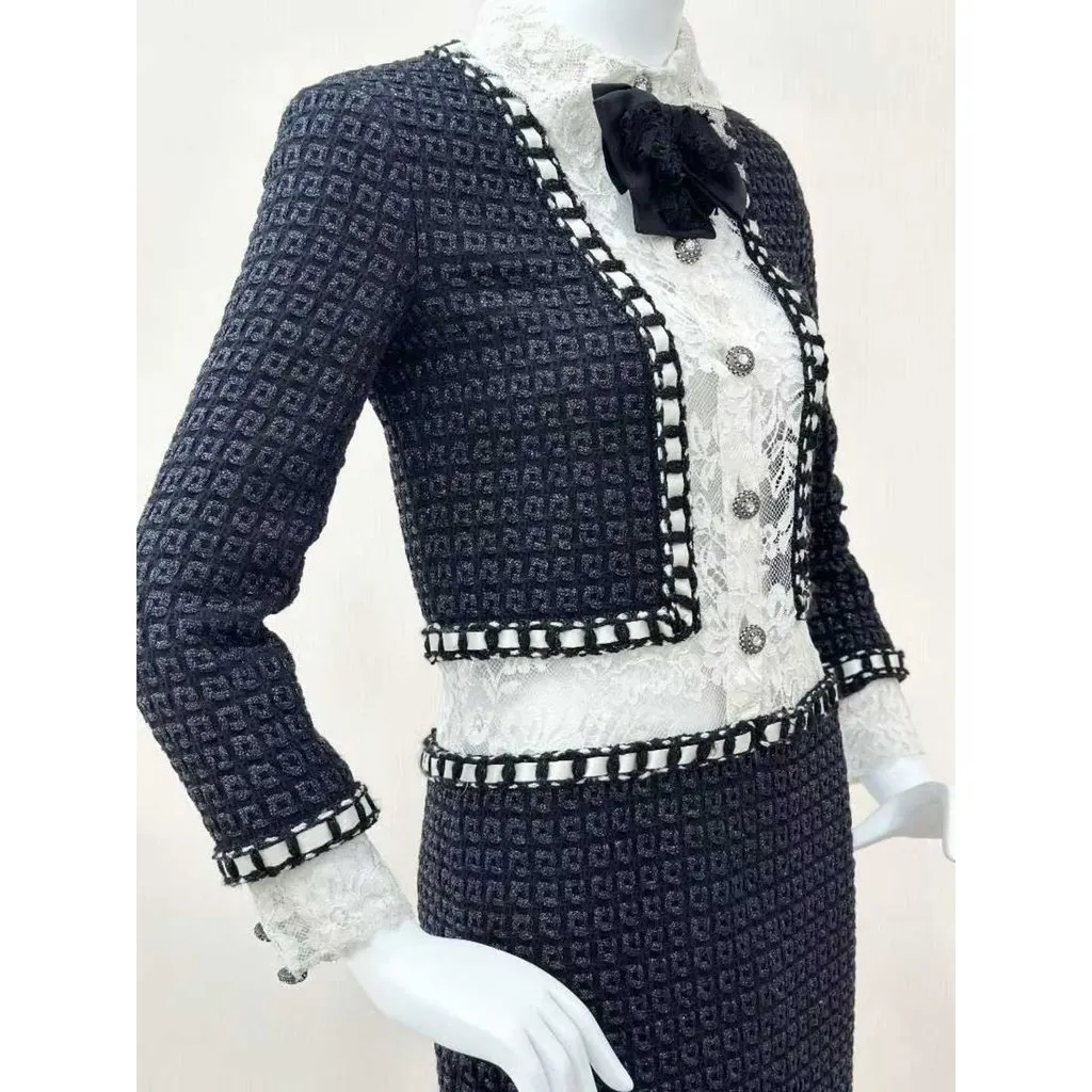 Chanel Wool Dress MultiColor Wool Very good - Back View