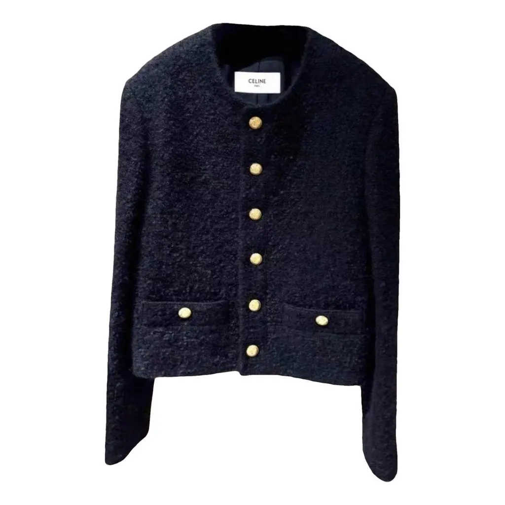 Celine Black Wool Jacket Black Wool Very good - Front View