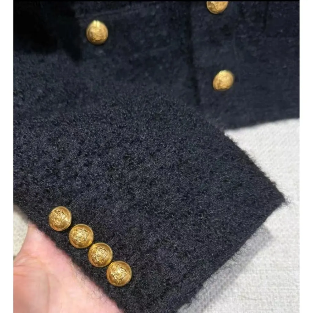 Celine Black Wool Jacket Black Wool Very good - Model View