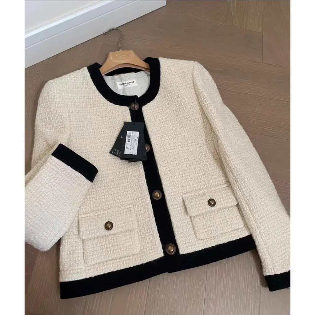 Saint Laurent Wool Jacket MultiColor Wool Never worn, with tag - Back View