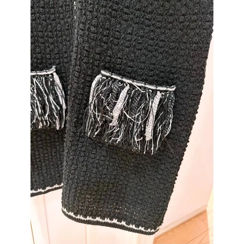 Chanel La Petite Veste Noire Black Tweed Jacket Black Tweed Very good - Model View