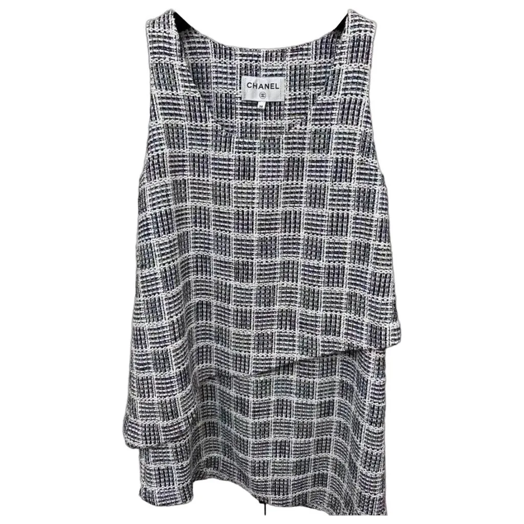 Chanel Tweed Dress MultiColor Tweed Very good - Front View