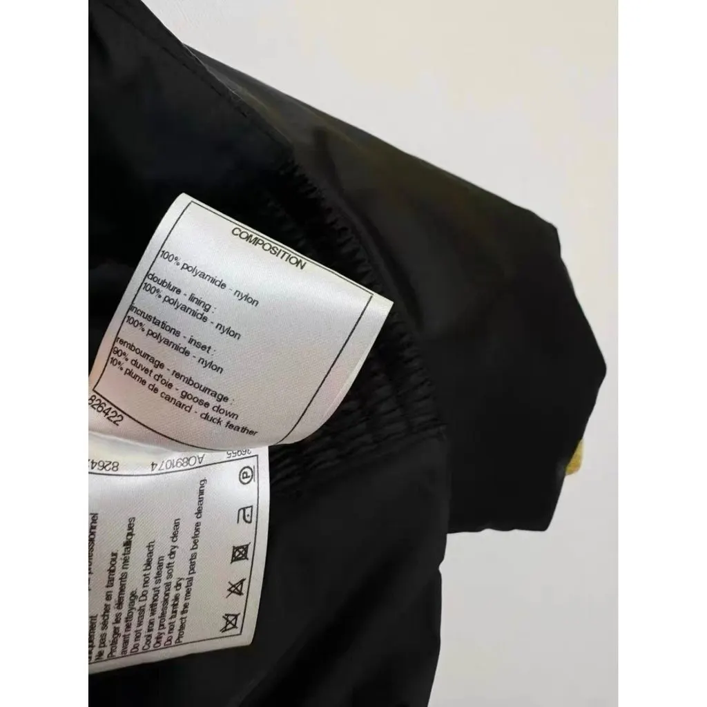 Chanel Black Polyester Leather Jacket Black Polyester Very good - Model View