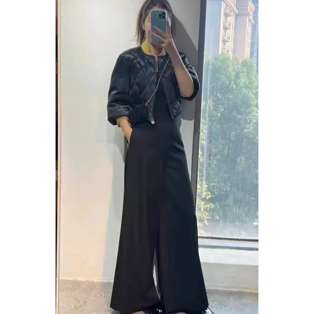 Chanel Black Polyester Leather Jacket Black Polyester Very good - Box View