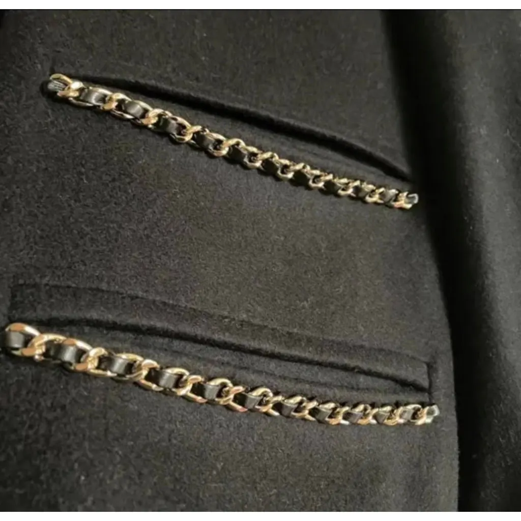 Chanel Black Cashmere Coat Black Cashmere Very good - Inside View