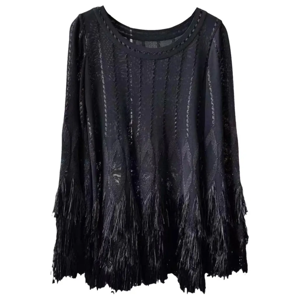 Alaïa Black Viscose Knitwear Black Viscose Never worn, with tag - Front View