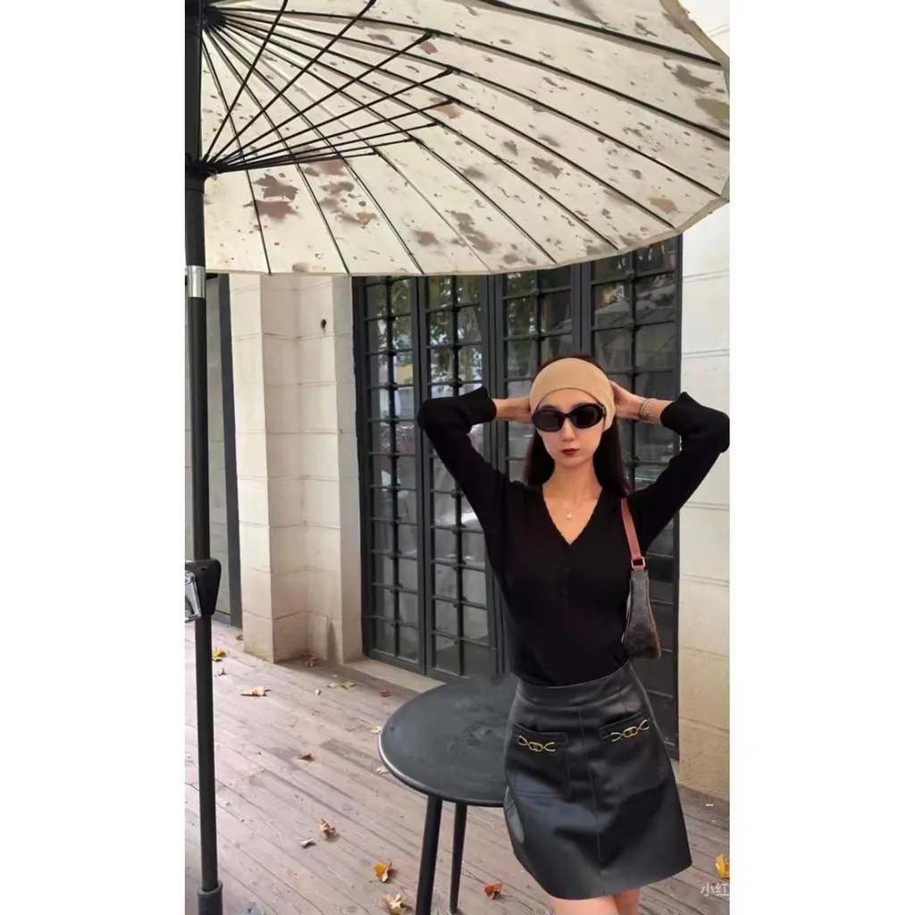 Celine Black Leather Skirt Black Leather Never worn, with tag - Box View