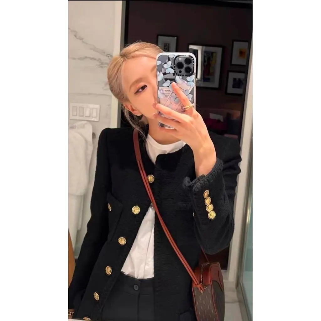 Saint Laurent Black Wool Coat Black Wool Very good - Model View