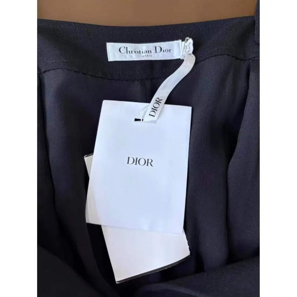 Dior Black Wool Dress Black Wool Never worn, with tag - Model View
