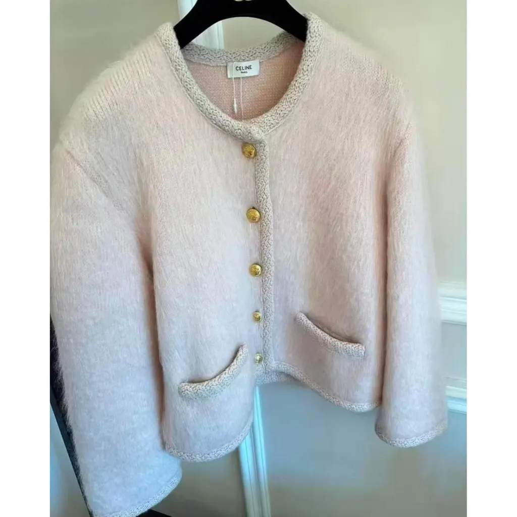 Celine Pink Wool Jacket Pink Wool Very good - Back View