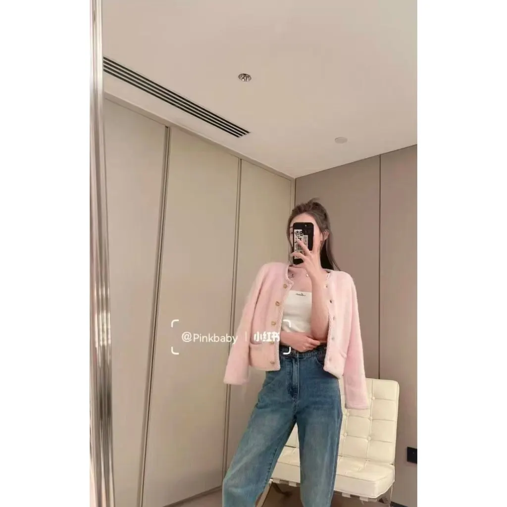 Celine Pink Wool Jacket Pink Wool Very good - Box View