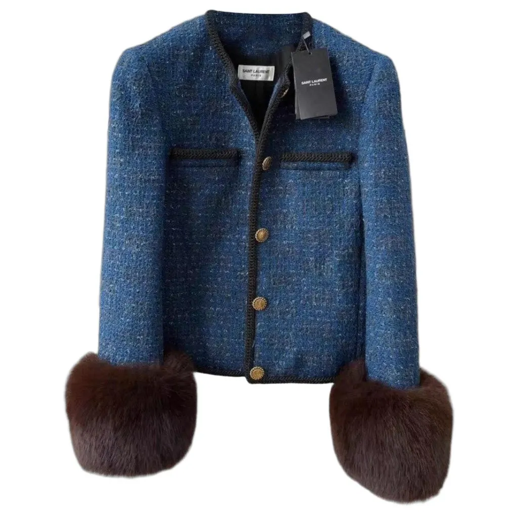 Saint Laurent Cotton Jacket MultiColor Cotton Never worn - Front View