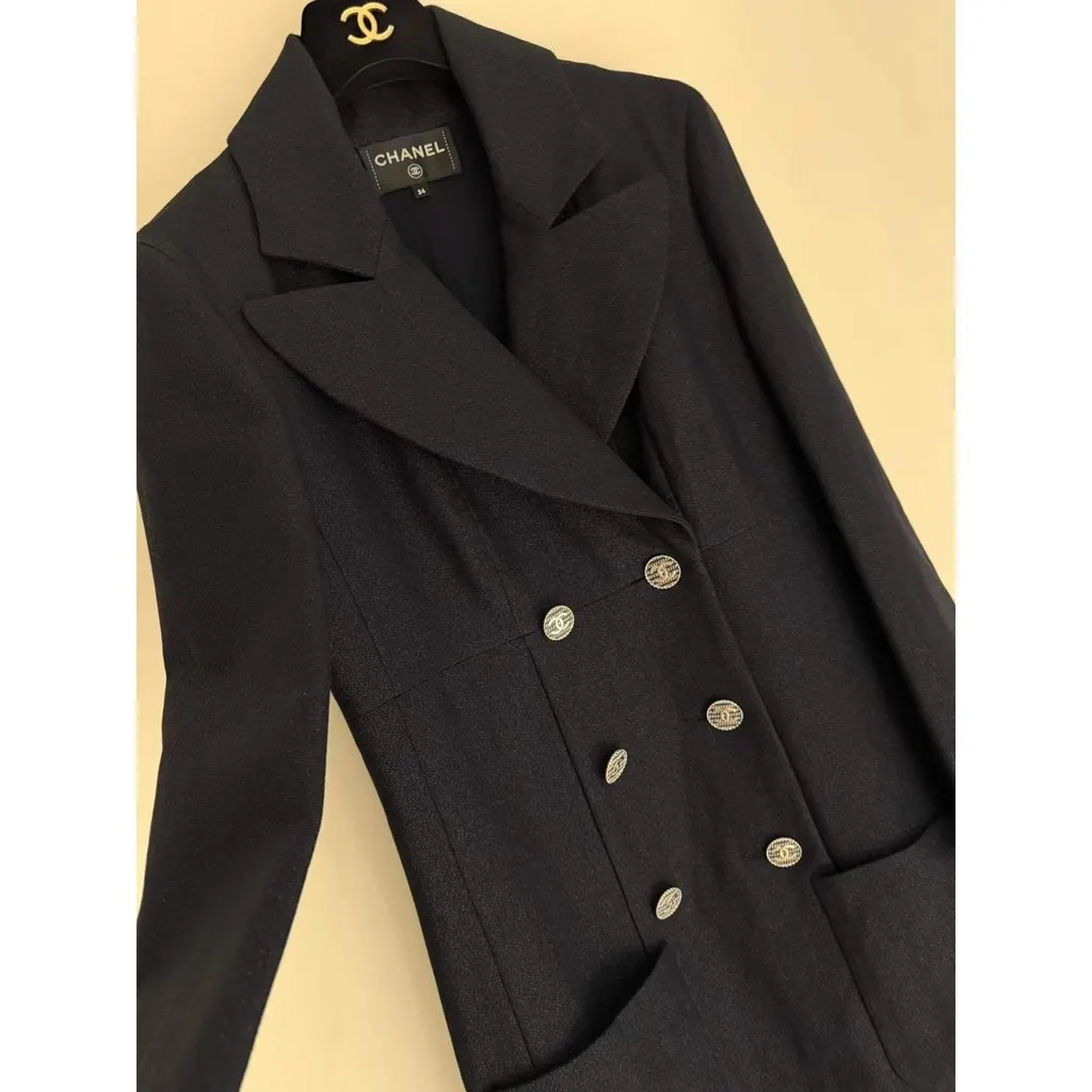 Chanel Wool Dress MultiColor Wool Very good - Back View