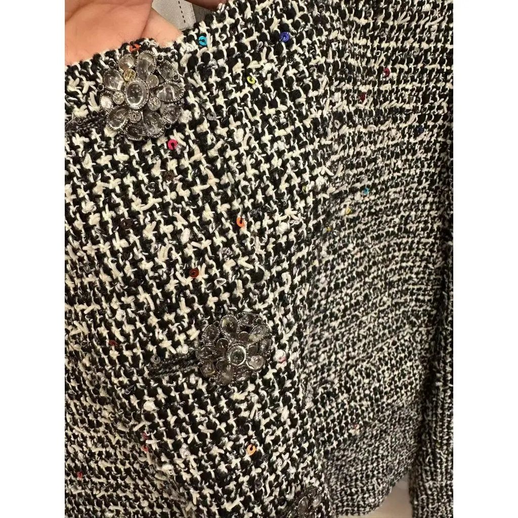 Chanel La Petite Veste Noire Grey Tweed Jacket Grey Tweed Very good - Back View