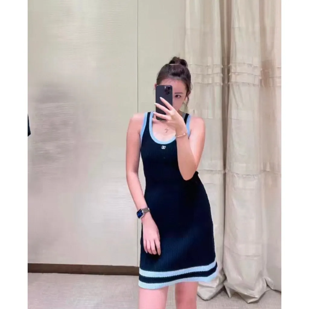 Chanel Cotton Dress MultiColor Cotton Very good - Model View
