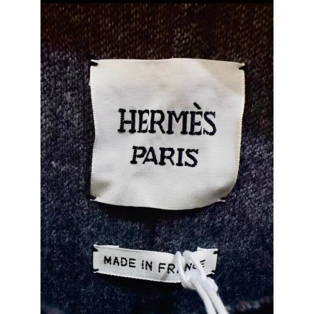 Hermes Cashmere Coat MultiColor Cashmere Very good - Back View