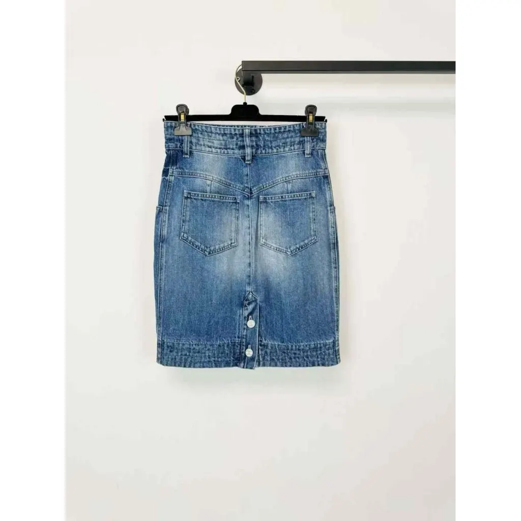 Chanel Blue Cotton Skirt Blue Cotton Very good - Inside View