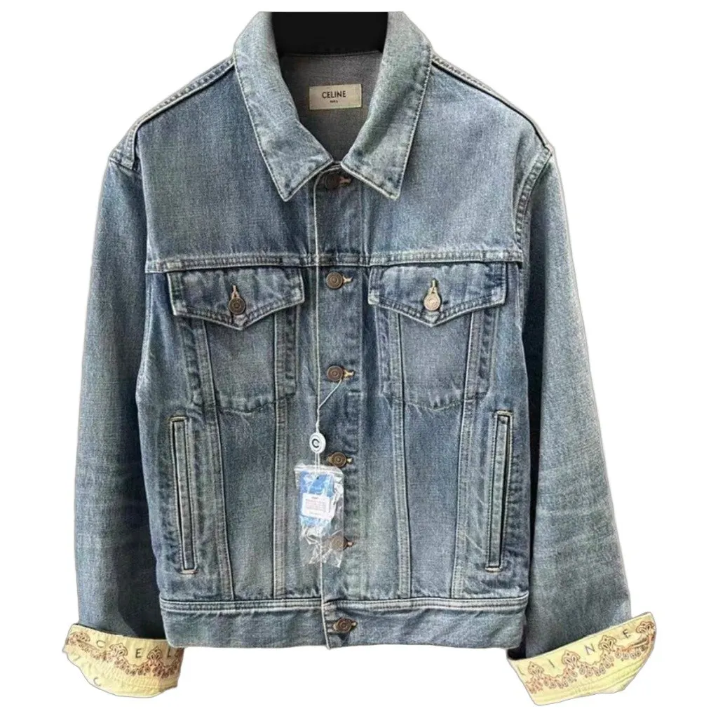 Celine Blue Cotton Jacket Blue Cotton Very good - Front View