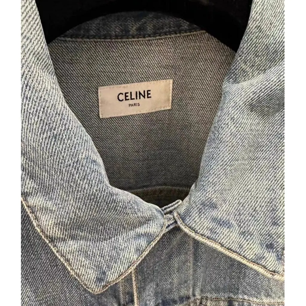 Celine Blue Cotton Jacket Blue Cotton Very good - Inside View