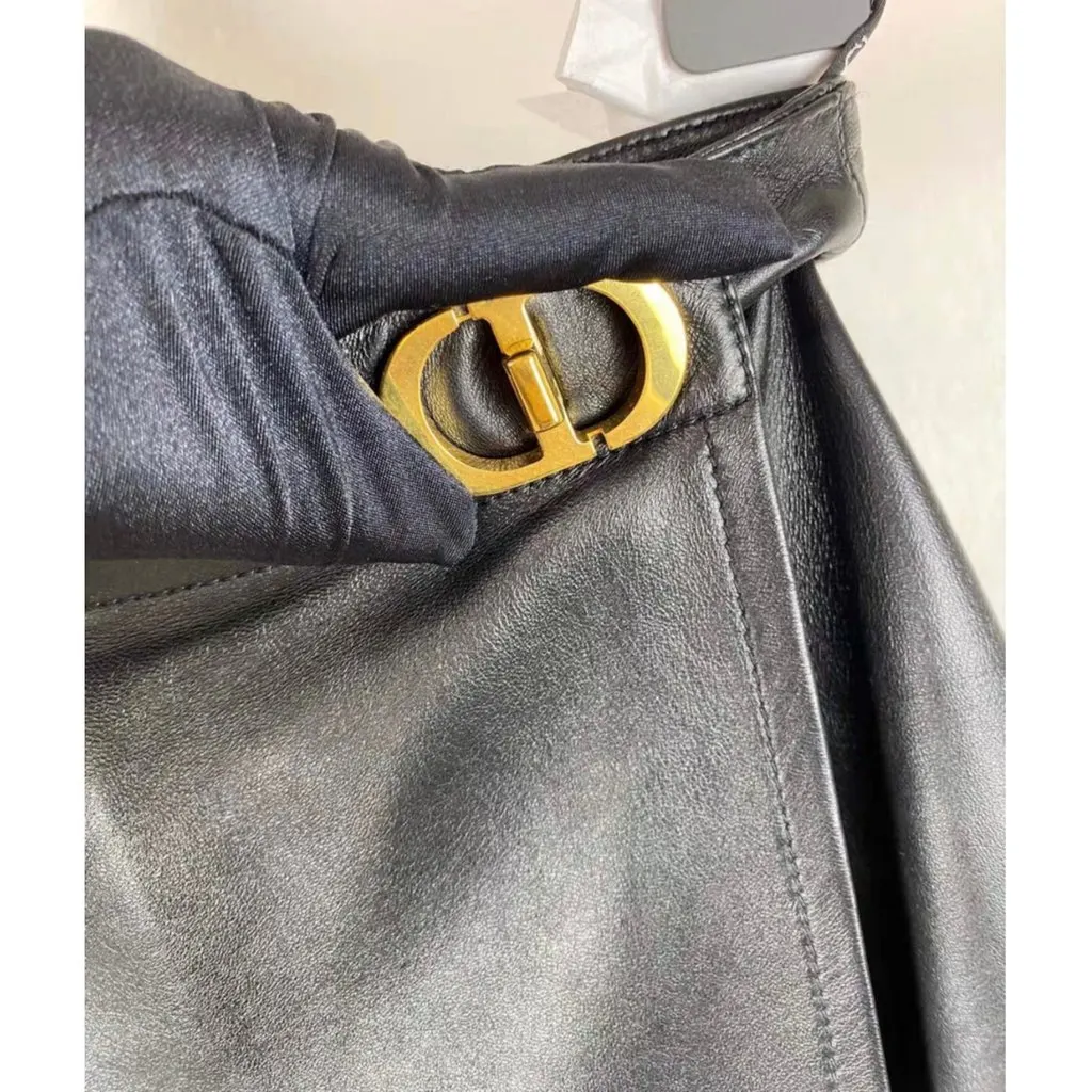 Dior Black Leather Shorts Black Leather Very good - Back View