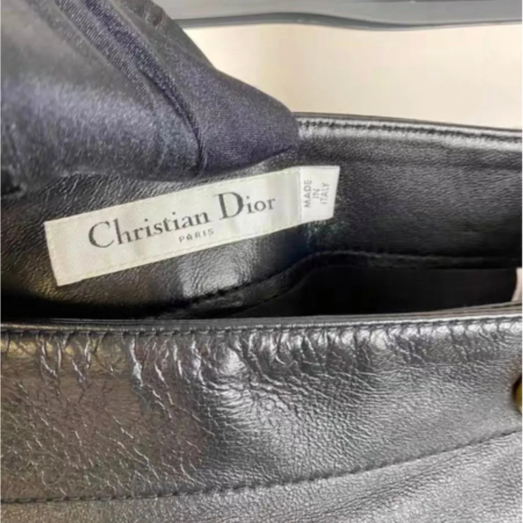 Dior Black Leather Shorts Black Leather Very good - Inside View
