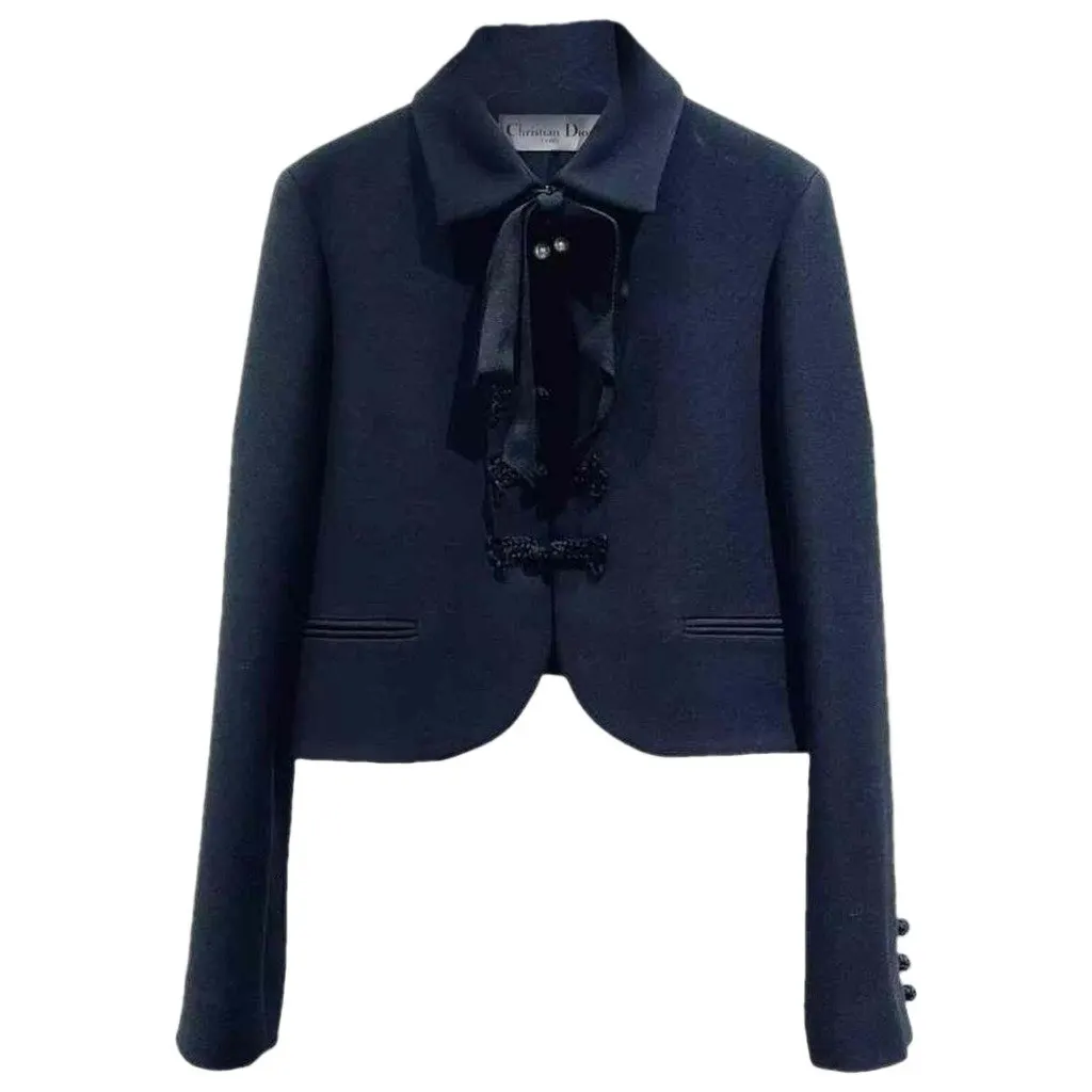 Dior Black Wool Jacket Black Wool Never worn - Front View