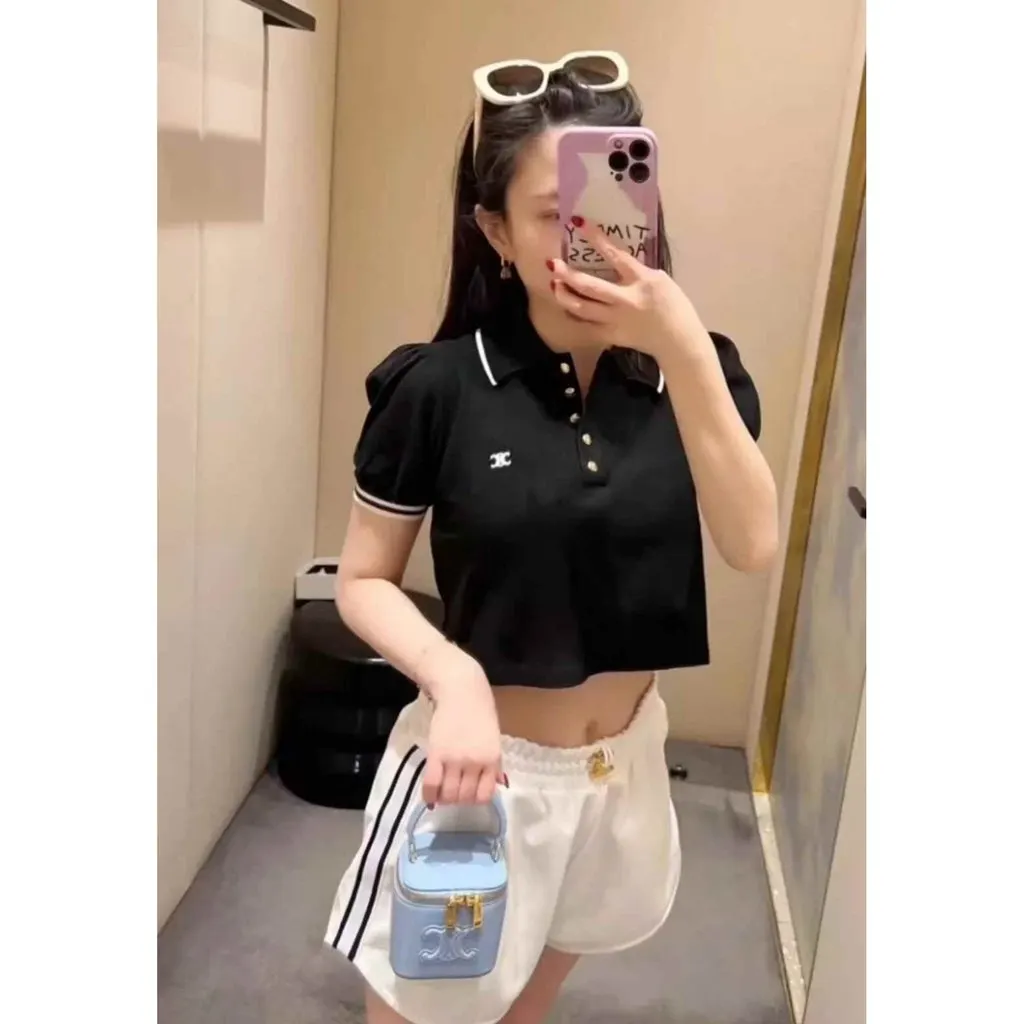 Celine Black Cotton Top Black Cotton Never worn, with tag - Box View
