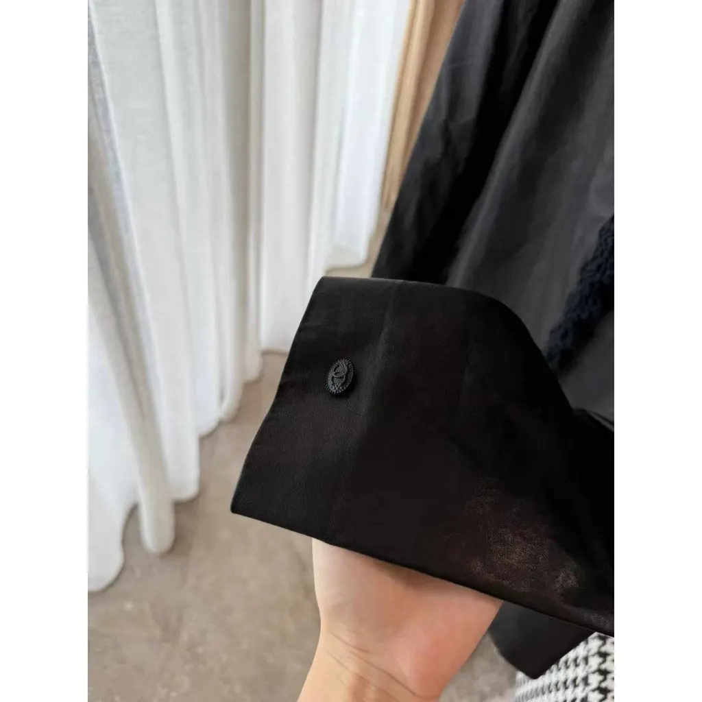 Chanel La Petite Veste Noire Black Leather Jacket Black Leather Very good - Inside View