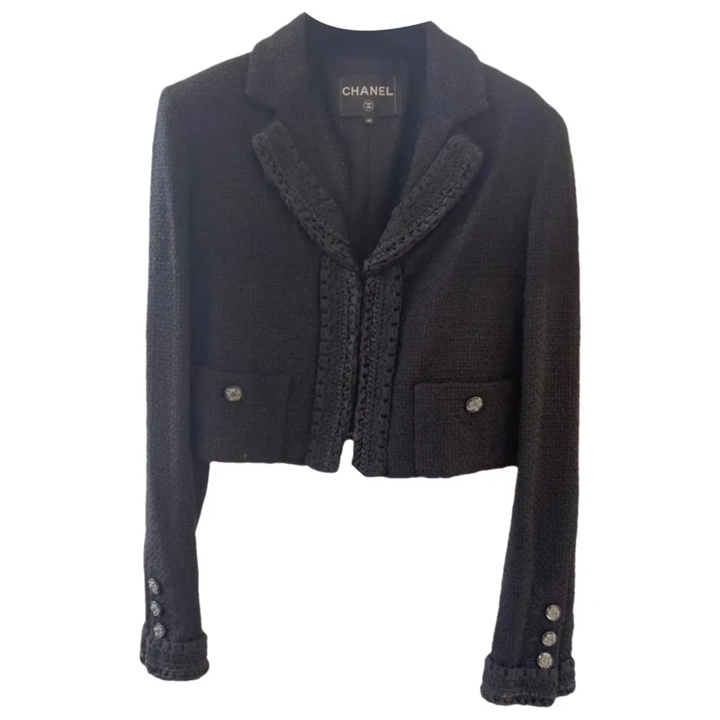 Chanel La Petite Veste Noire Black Wool Jacket Black Wool Very good - Inside View