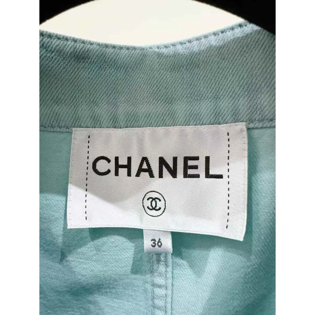 Chanel La Petite Veste Noire Blue Cotton Jacket Blue Cotton Very good - Box View