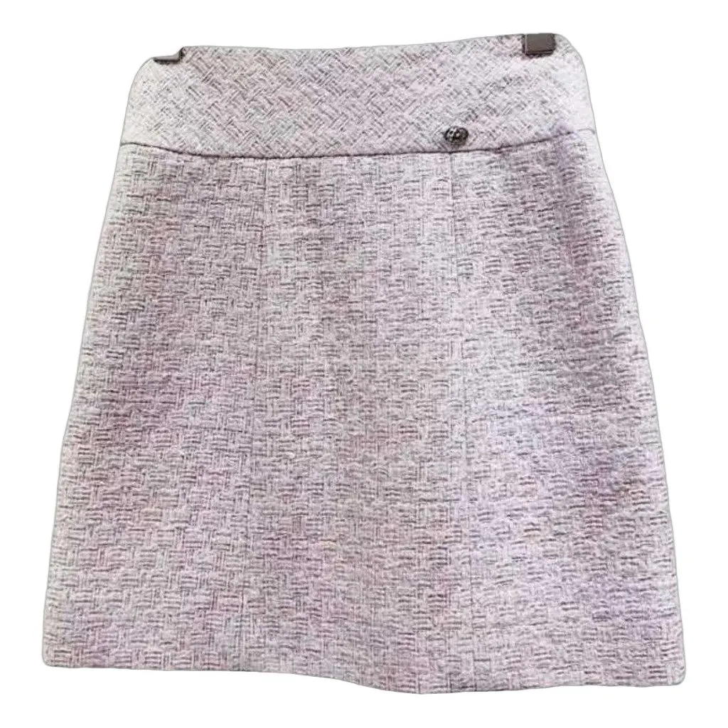 Chanel Pink Polyester Skirt Pink Polyester Very good - Front View