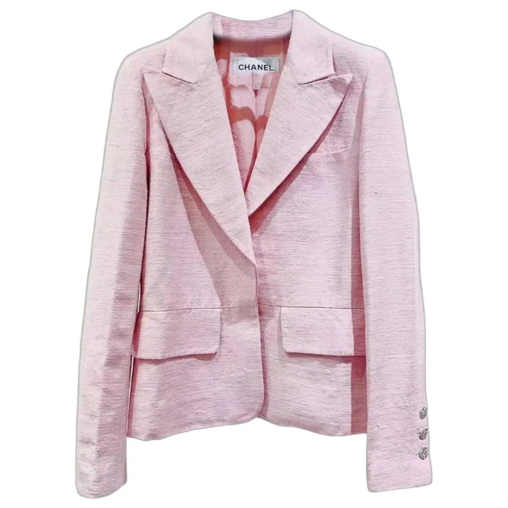 Chanel La Petite Veste Noire Pink Silk Jacket Pink Silk Very good - Front View