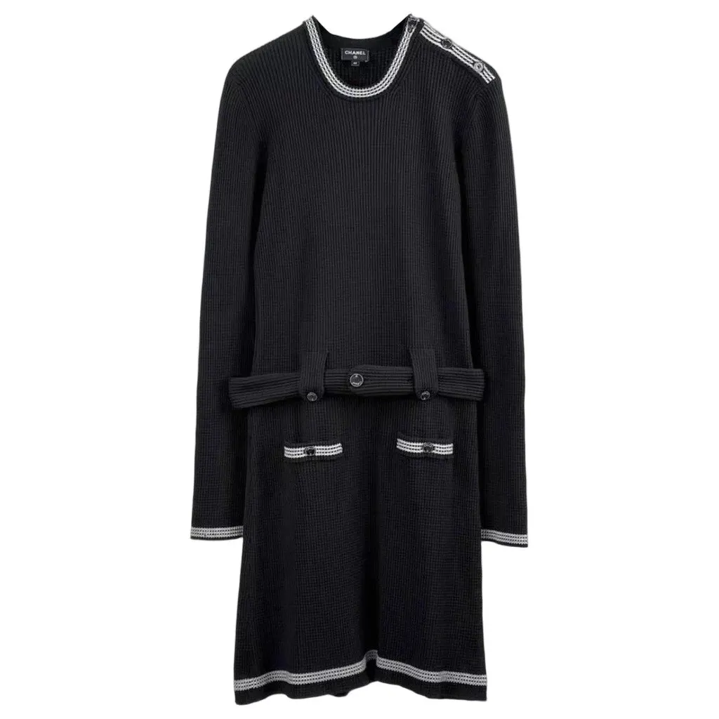 Chanel Black Silk Dress Black Silk Very good - Front View