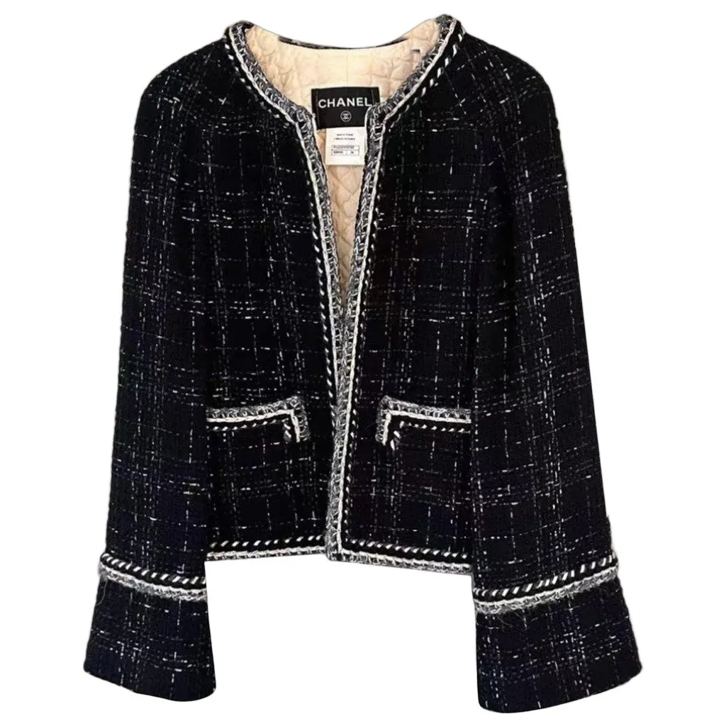 Chanel Tweed Coat MultiColor Tweed Very good - Front View