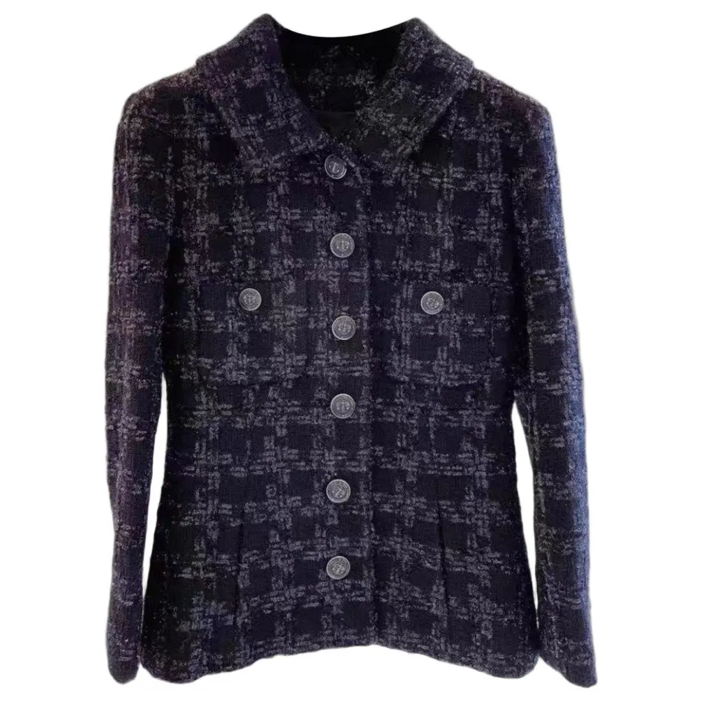 Chanel La Petite Veste Noire Black Wool Jacket Black Wool Very good - Front View