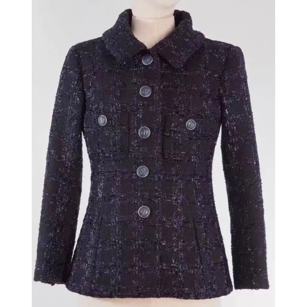 Chanel La Petite Veste Noire Black Wool Jacket Black Wool Very good - Back View