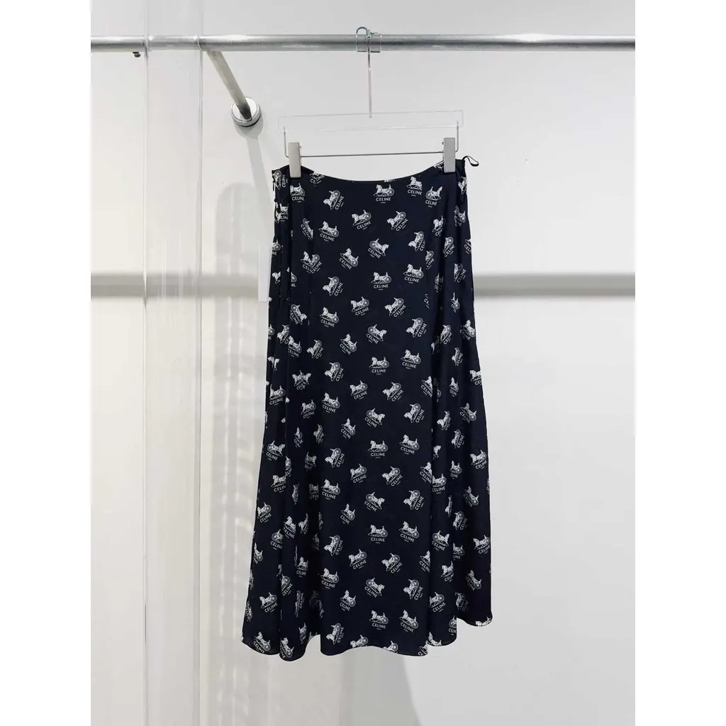 Celine Silk Skirt MultiColor Silk Never worn, with tag - Back View