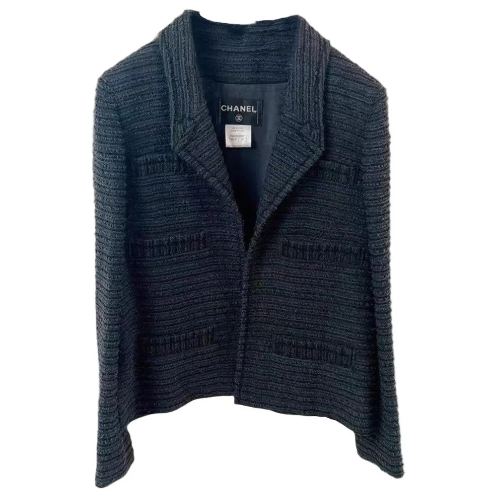 Chanel La Petite Veste Noire Navy Cotton Jacket Navy Cotton Very good - Front View